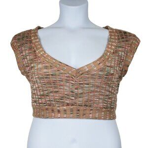 Urban Outfitters Womens BDG Tan Ribbed Cropped Knit Sweater Vest Top Size M